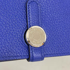 Hermes Wallet Dogon GM Togo Blue Electric Silver — view 7