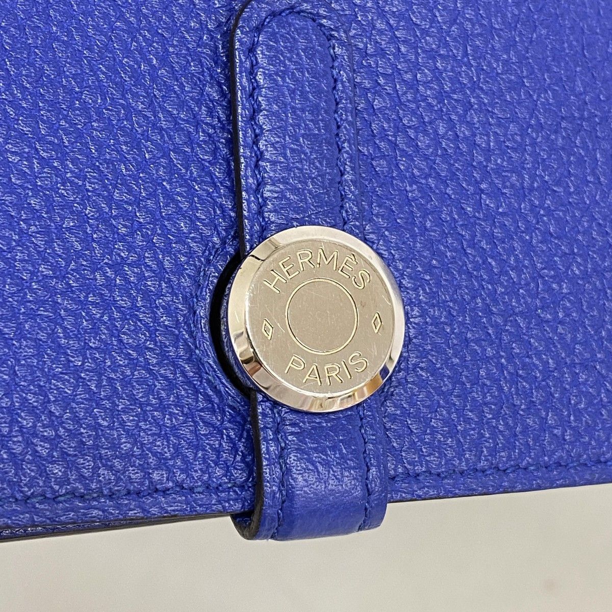 Hermes Wallet Dogon GM Togo Blue Electric Silver — view 7