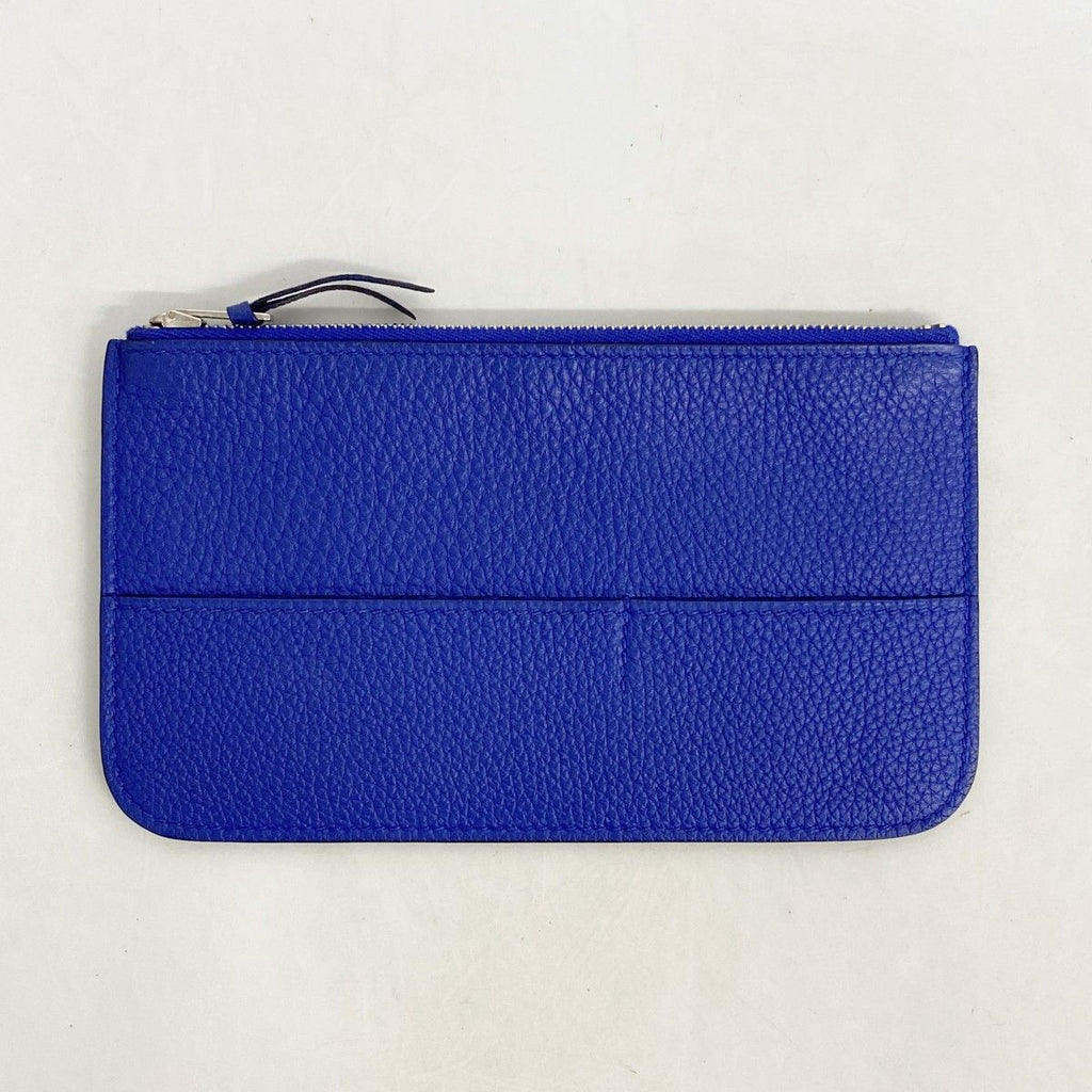 Hermes Wallet Dogon GM Togo Blue Electric Silver — view 8