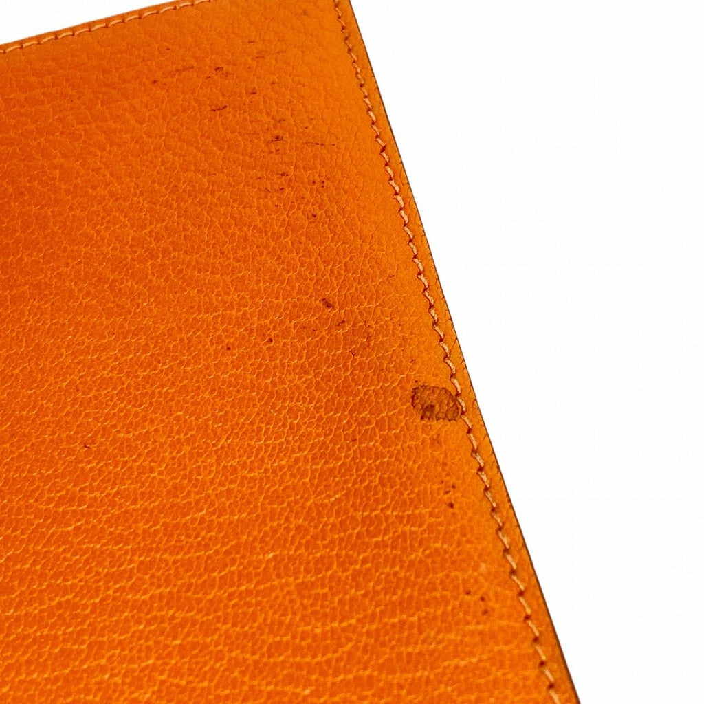 Hermes Notebook Cover Agenda Chevre Misor Orange Silver — view 6