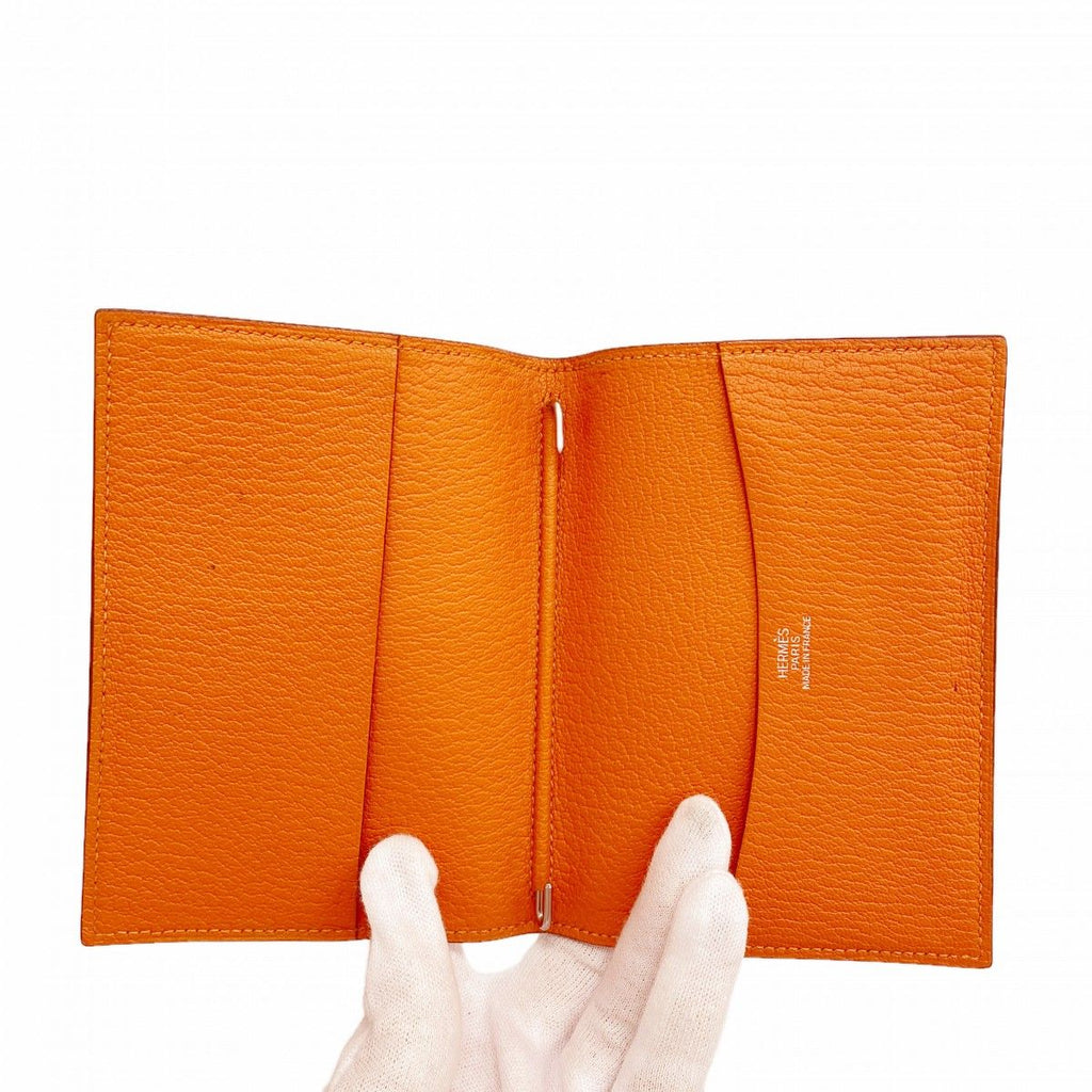 Hermes Notebook Cover Agenda Chevre Misor Orange Silver — view 3