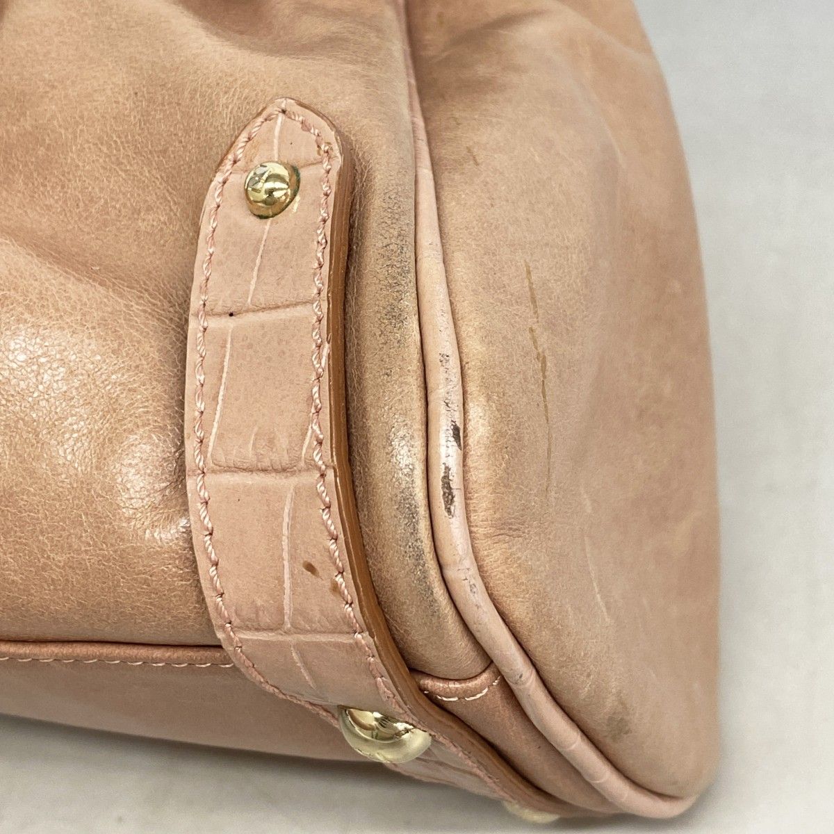 Fendi Handbag Leather Pink Champagne Gold — view 6