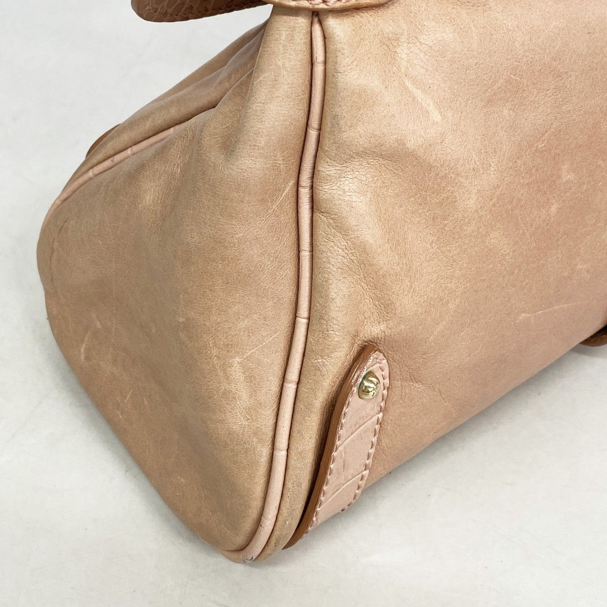 Fendi Handbag Leather Pink Champagne Gold — view 7