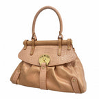 Fendi Handbag Leather Pink Champagne Gold