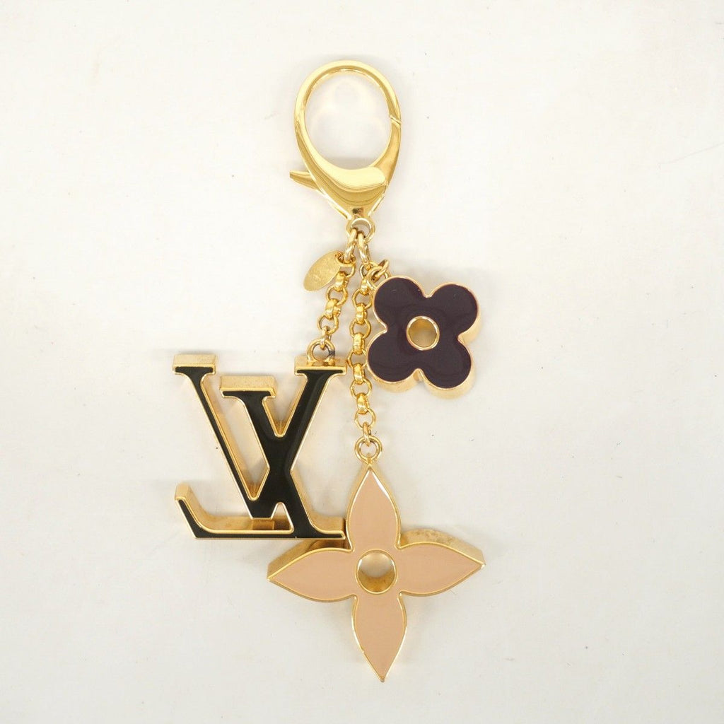 Louis Vuitton Key Holder Charm Fleur de Monogram Gold Black Beige — view 6