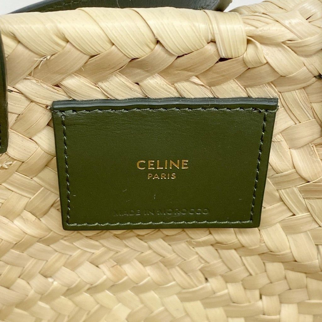 Celine Handbag Triomphe Pannier Raffia Beige 2-Way — view 5