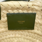 Celine Handbag Triomphe Pannier Raffia Beige 2-Way — view 5