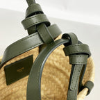 Celine Handbag Triomphe Pannier Raffia Beige 2-Way — view 7