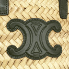 Celine Handbag Triomphe Pannier Raffia Beige 2-Way — view 8