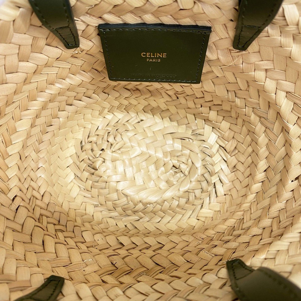 Celine Handbag Triomphe Pannier Raffia Beige 2-Way — view 4