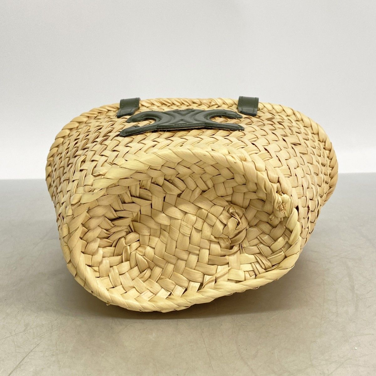 Celine Handbag Triomphe Pannier Raffia Beige 2-Way — view 3
