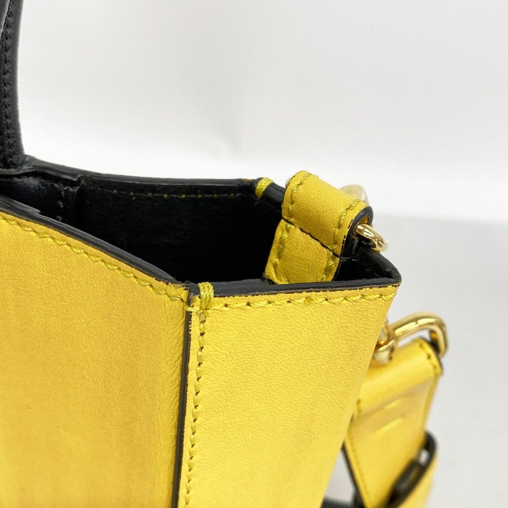 Fendi Handbag Shopping Bag Leather Yellow Gold 2-Way — view 7