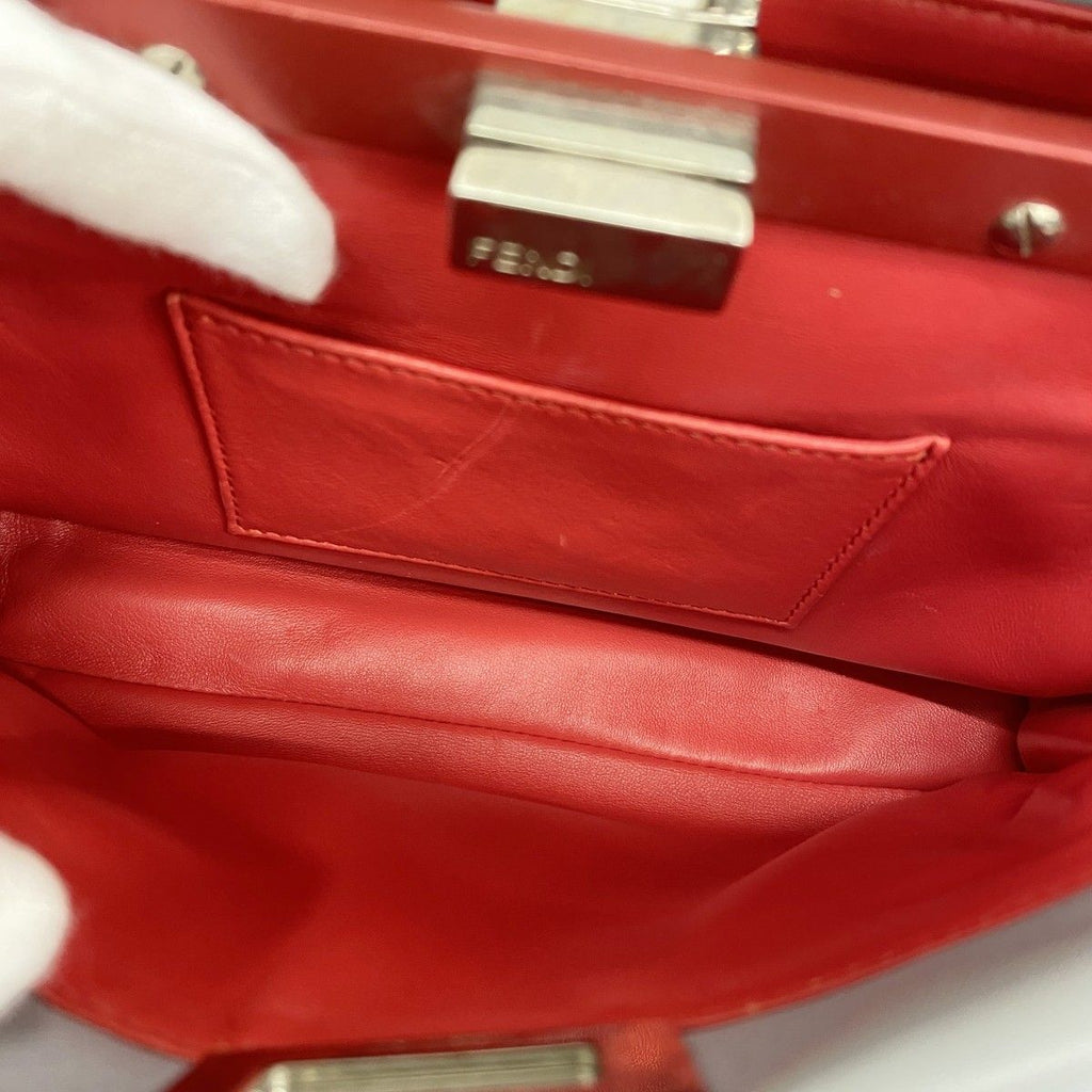 Fendi Handbag Peekaboo Leather Blue Gray Silver — view 5