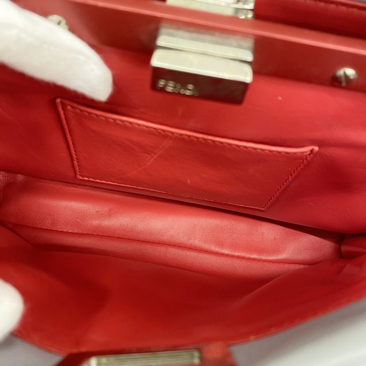 Fendi Handbag Peekaboo Leather Blue Gray Silver — view 5
