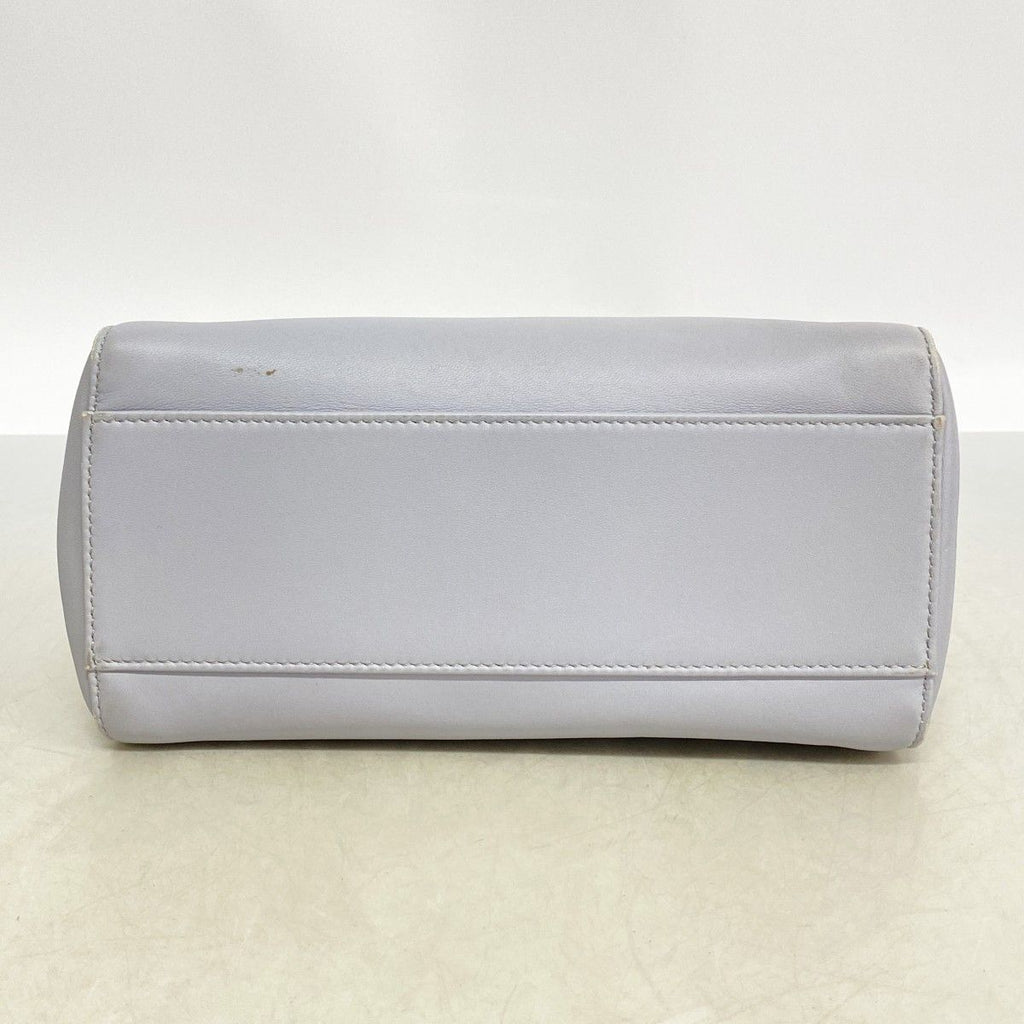 Fendi Handbag Peekaboo Leather Blue Gray Silver — view 3
