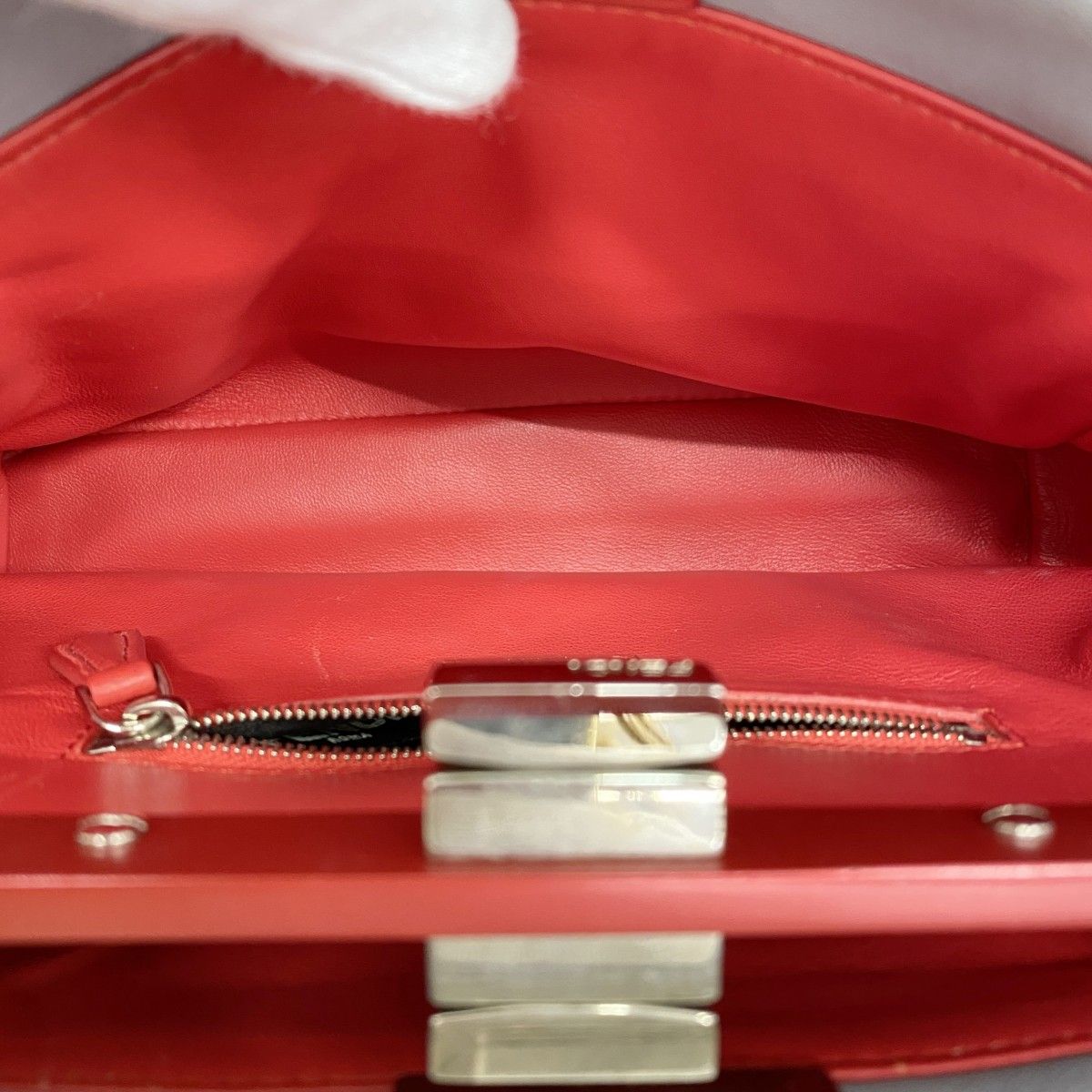 Fendi Handbag Peekaboo Leather Blue Gray Silver — view 6