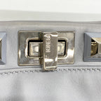 Fendi Handbag Peekaboo Leather Blue Gray Silver — view 9