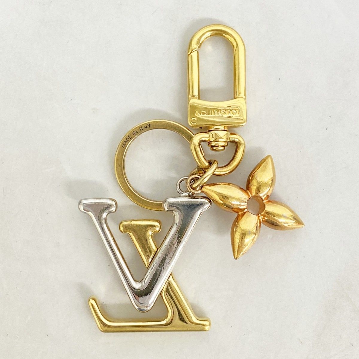 Louis Vuitton Key Holder Charm Porte Cles LV New Wave Gold Silver Pink — view 6