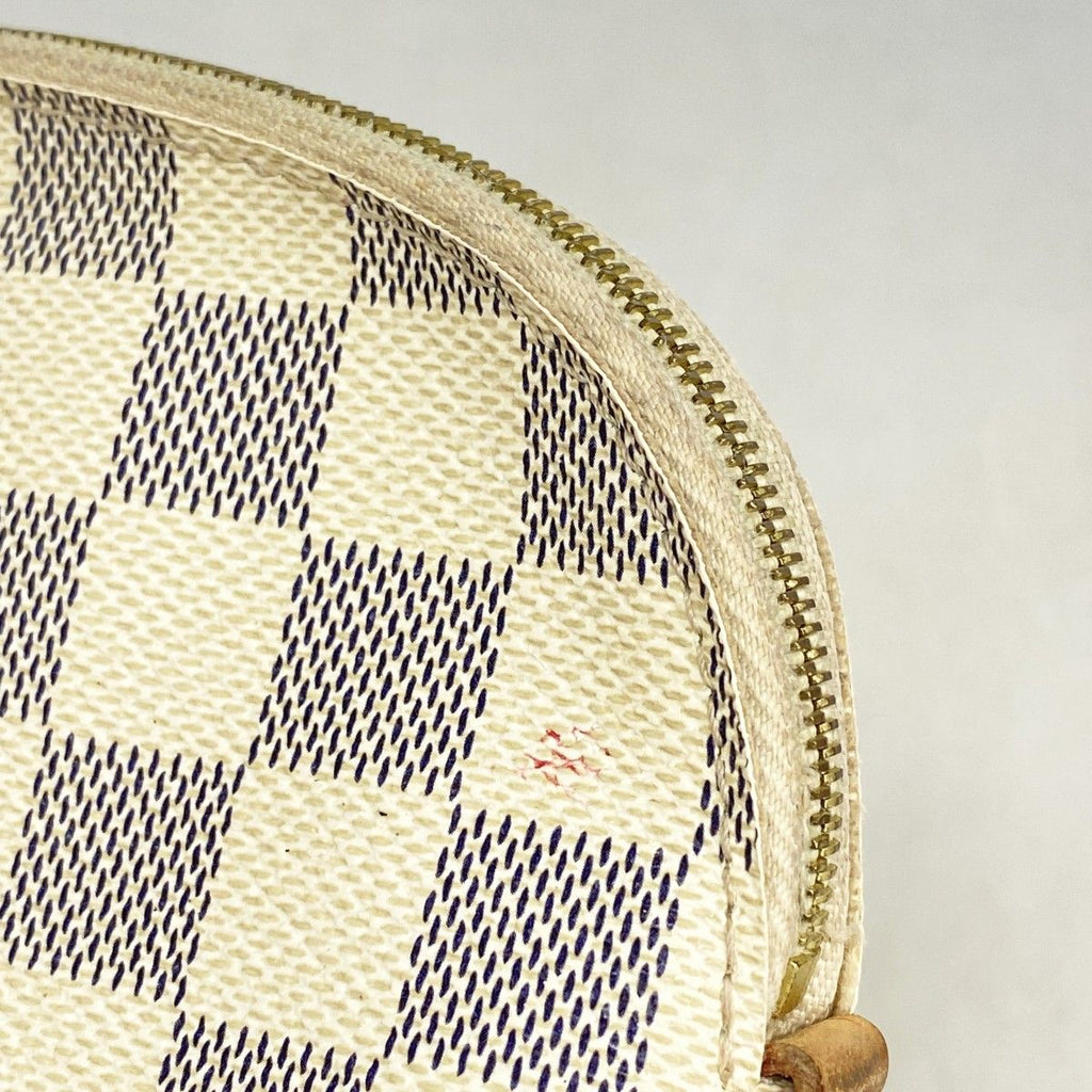 Louis Vuitton Pouch Damier Azur Pochette Cosmetic PM White — view 6