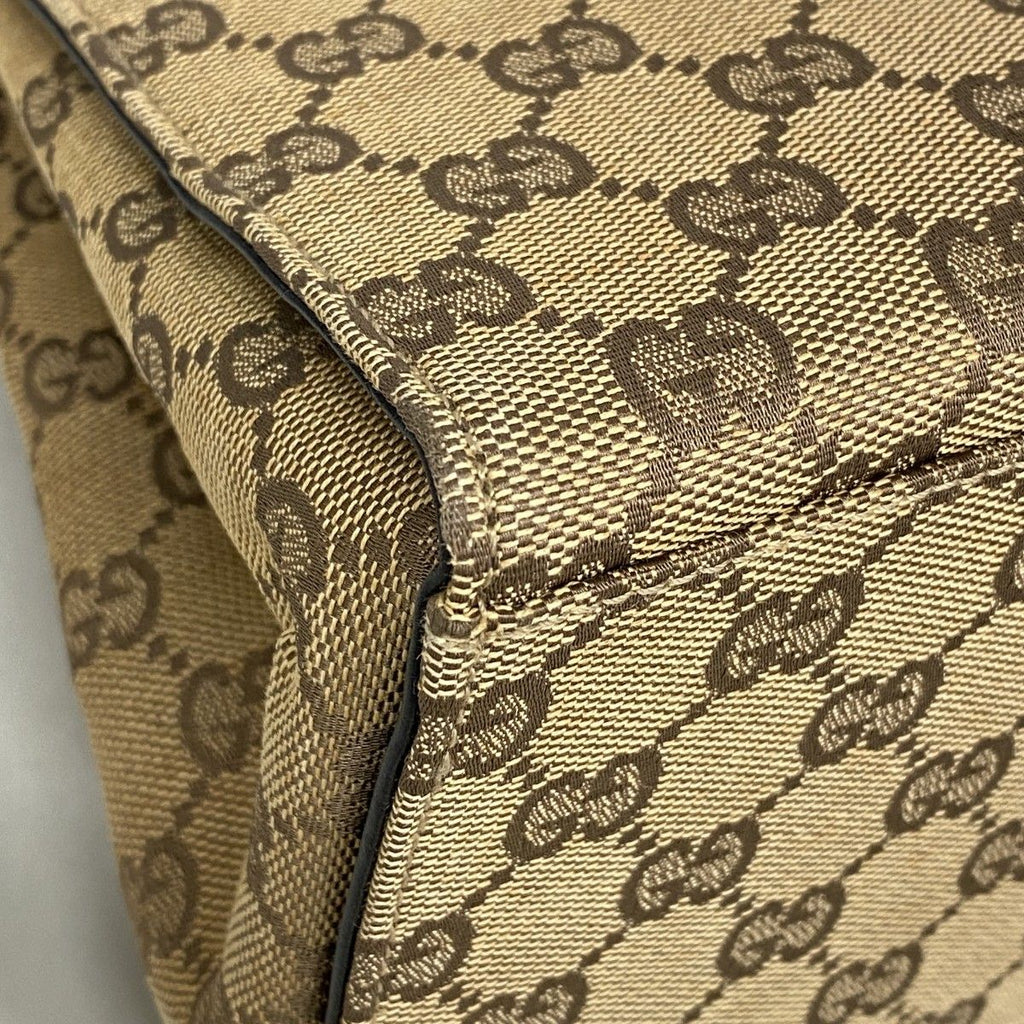 Gucci Tote GG Canvas Bamboo 002 Beige Black Silver — view 6