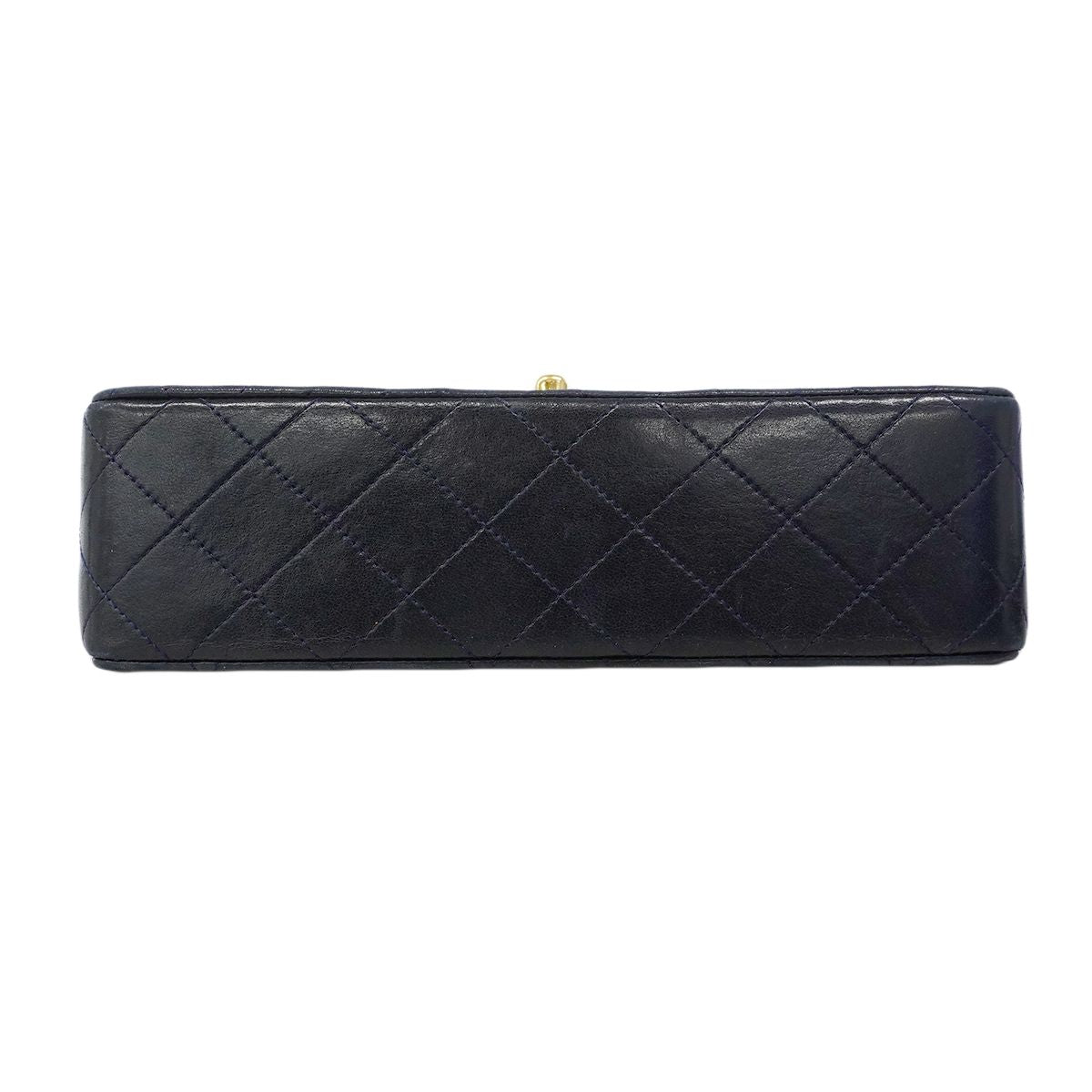 Chanel Shoulder Bag Quilted Lambskin Navy Gold — view 3