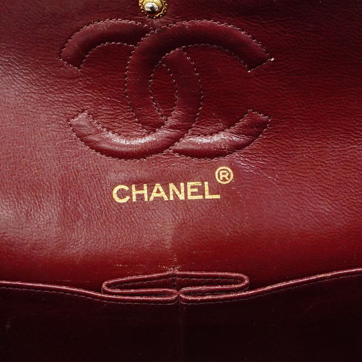 Chanel Shoulder Bag Quilted Lambskin Navy Gold — view 5