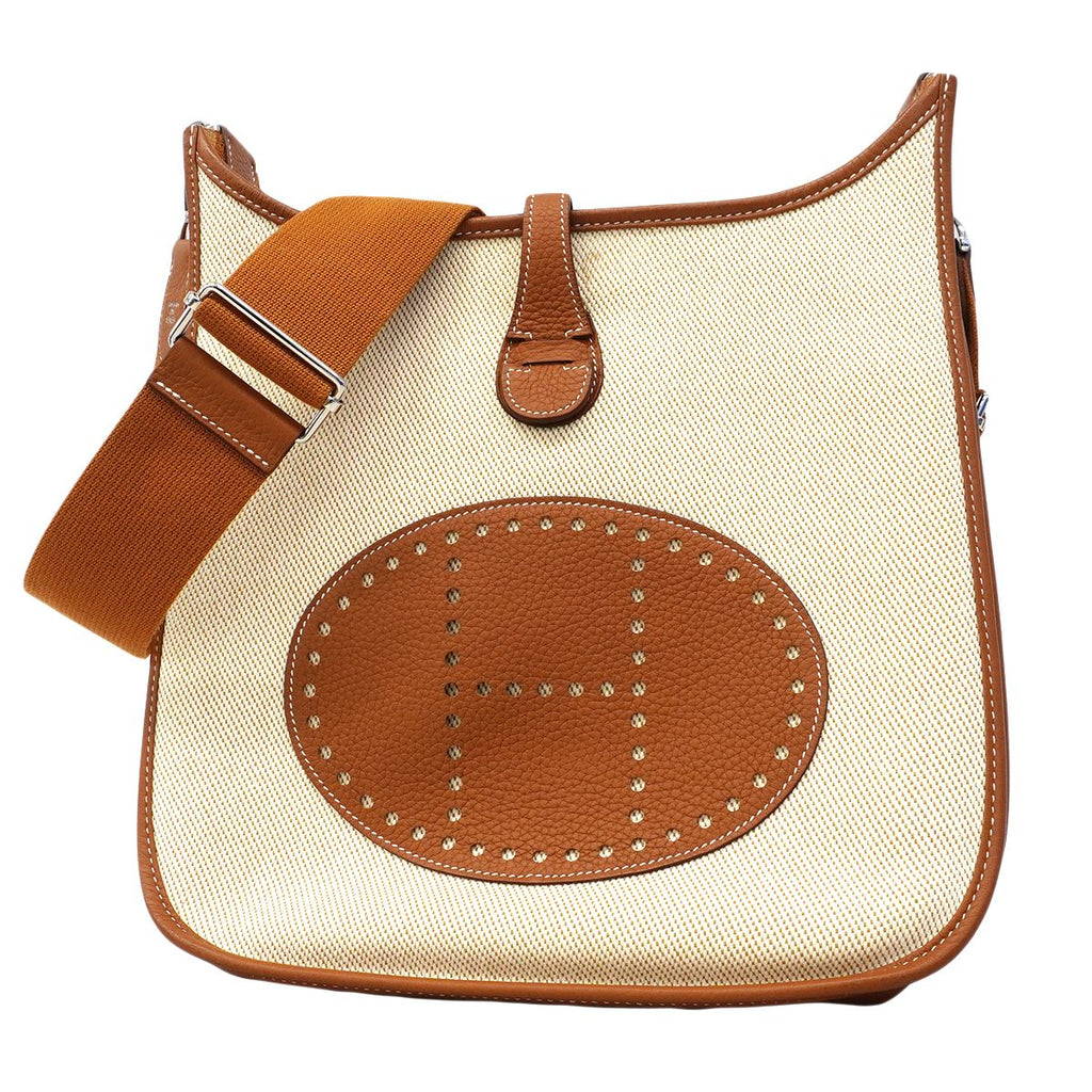 Hermes Shoulder Bag Evelyne Toilet Ash Gold Silver