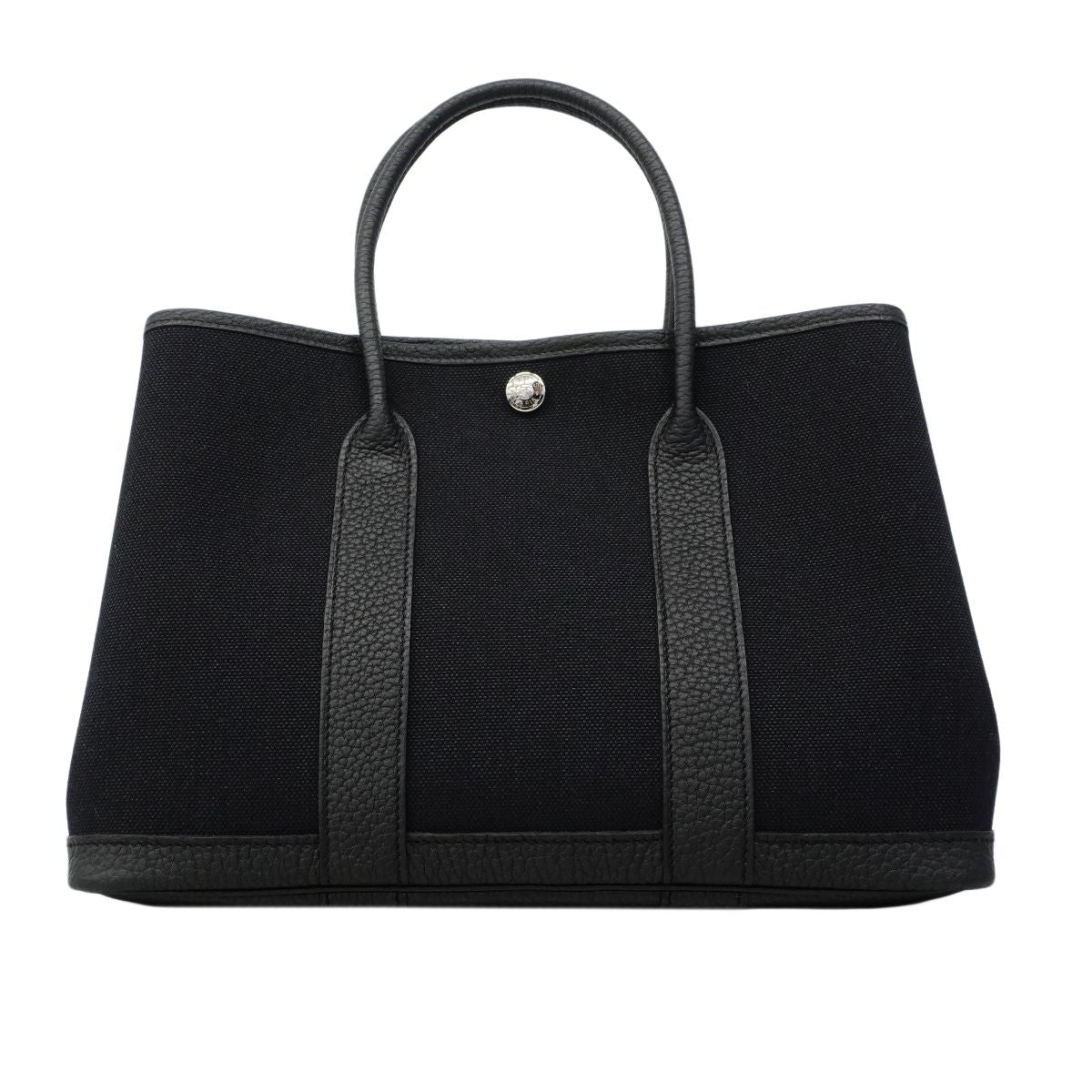 Hermes Tote Garden Party TPM Toile Military Black Silver — view 9