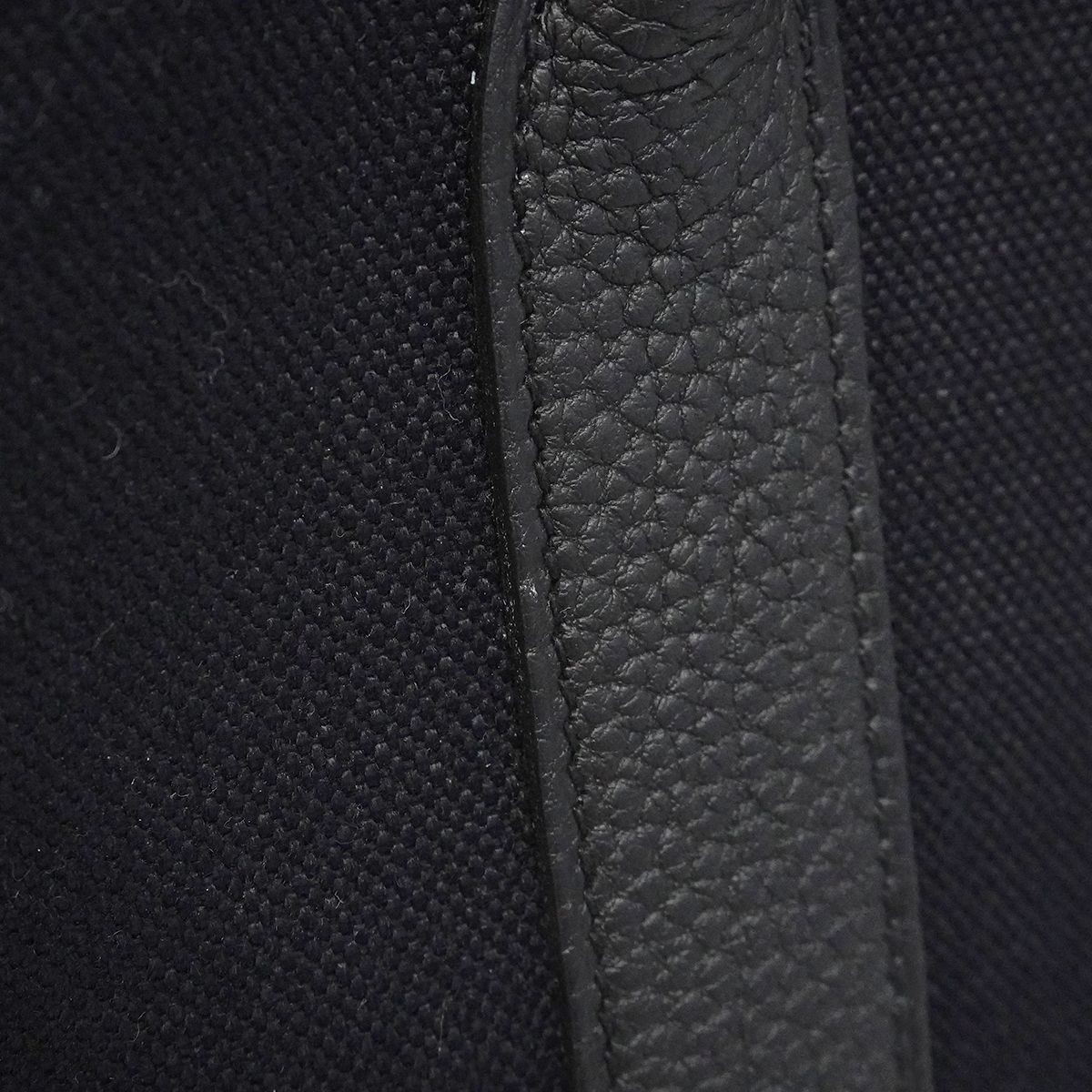 Hermes Tote Garden Party TPM Toile Military Black Silver — view 8