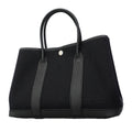 Hermes Tote Garden Party TPM Toile Military Black Silver