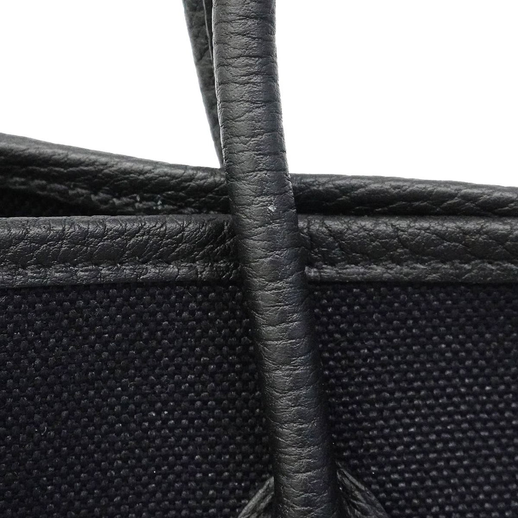 Hermes Tote Garden Party TPM Toile Military Black Silver — view 7