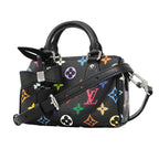 Louis Vuitton Handbag Monogram Multicolor LV Takashi Murakami Nano Speedy Black