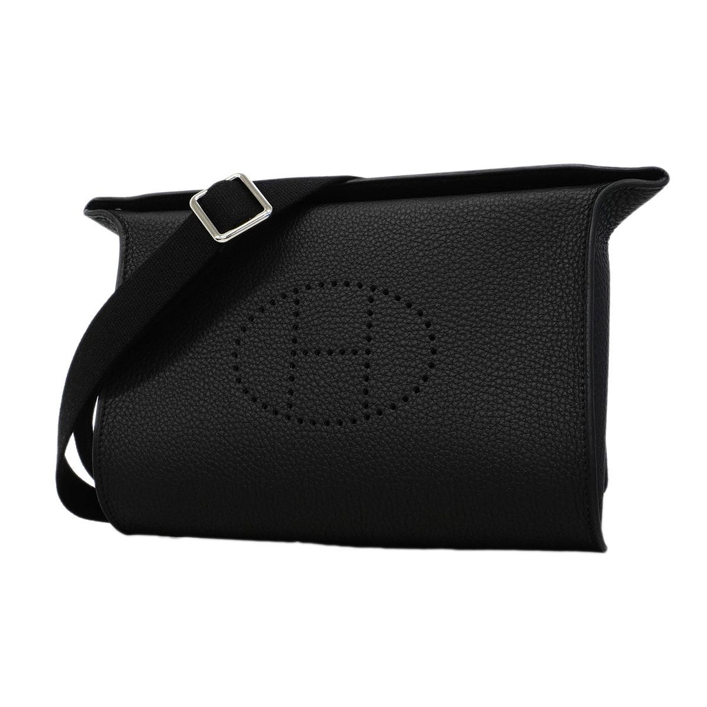 Hermes Shoulder Bag Vidopoche Togo Black Silver