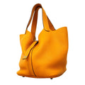 Hermes Handbag Picotin Lock MM Taurillon Clemence Jaune d'Or Silver