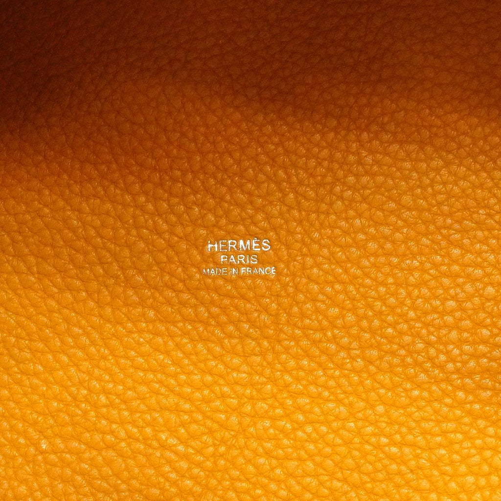 Hermes Handbag Picotin Lock MM Taurillon Clemence Jaune d'Or Silver — view 5