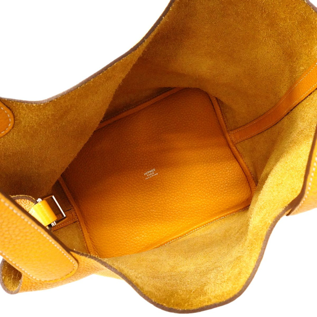 Hermes Handbag Picotin Lock MM Taurillon Clemence Jaune d'Or Silver — view 4