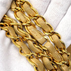 Chanel Shoulder Bag Quilted Lambskin Beige Gold — view 9