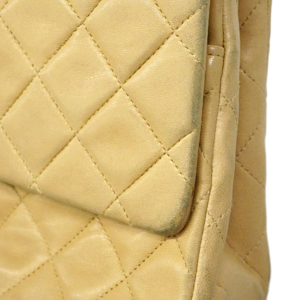 Chanel Shoulder Bag Quilted Lambskin Beige Gold — view 7