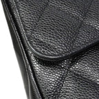 Chanel Shoulder Bag Deca Quilted Caviar Leather Black Silver — view 7