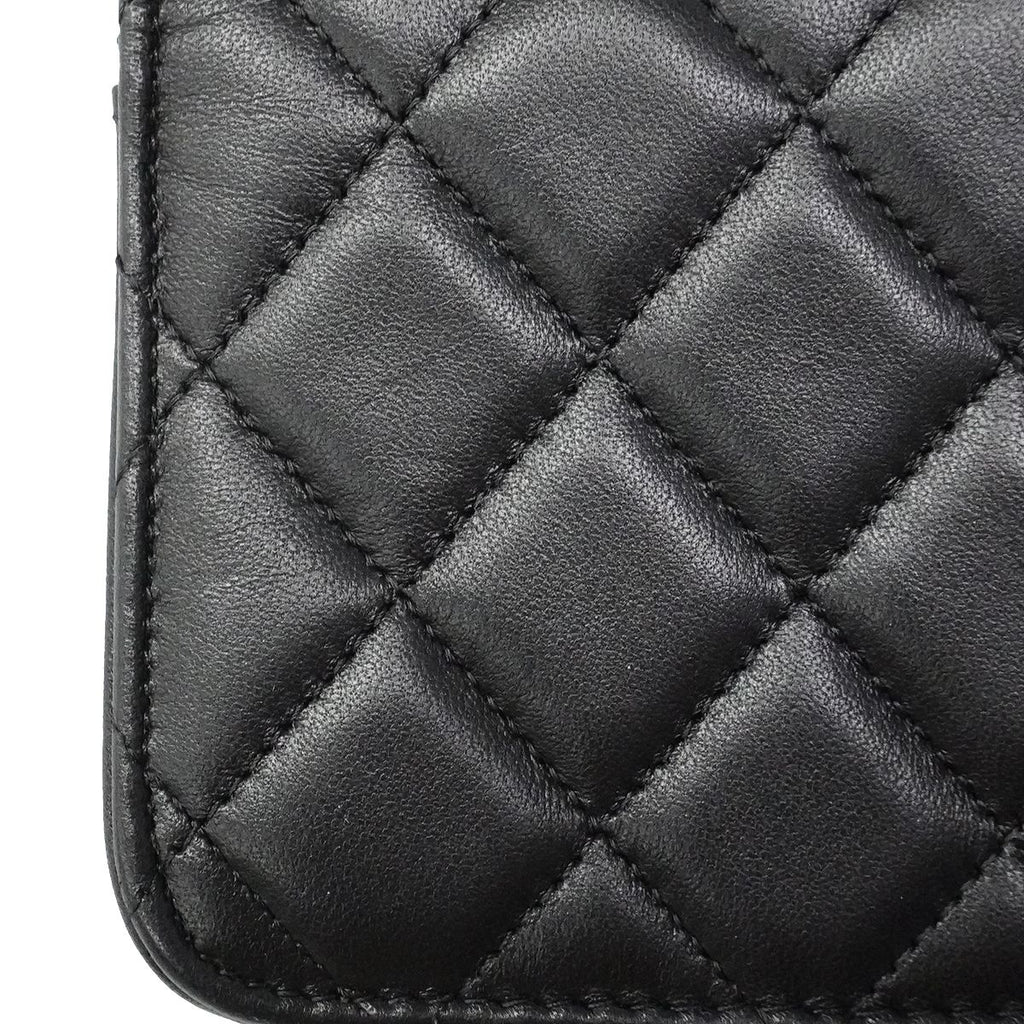 Chanel Phone Case Quilted Lambskin Black Champagne Gold 2-Way — view 6