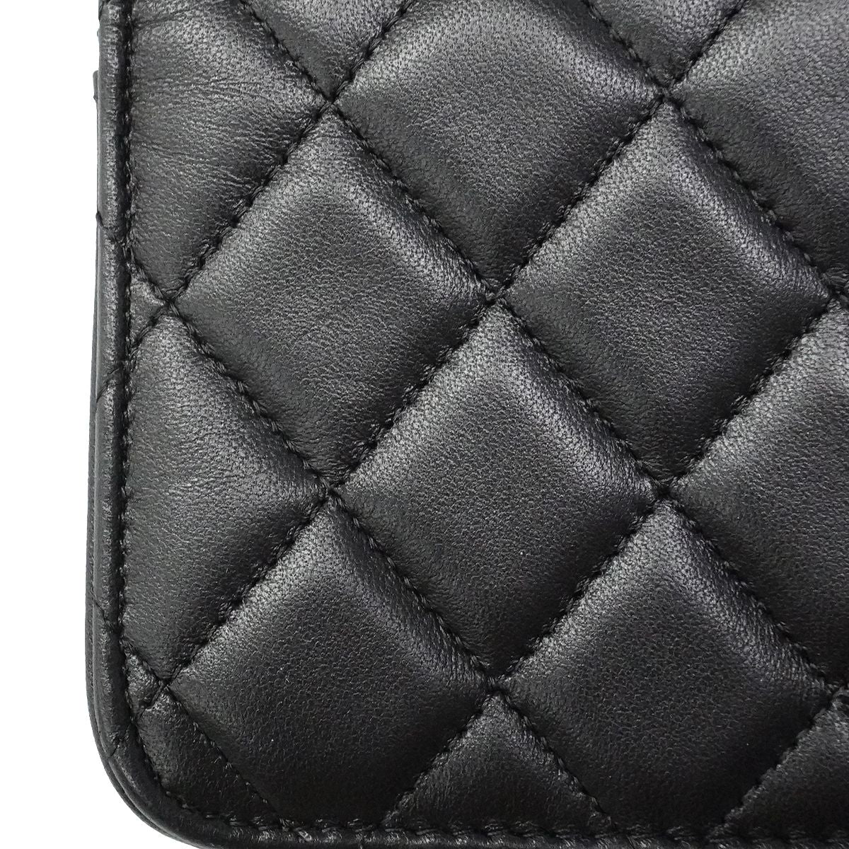 Chanel Phone Case Quilted Lambskin Black Champagne Gold 2-Way — view 6