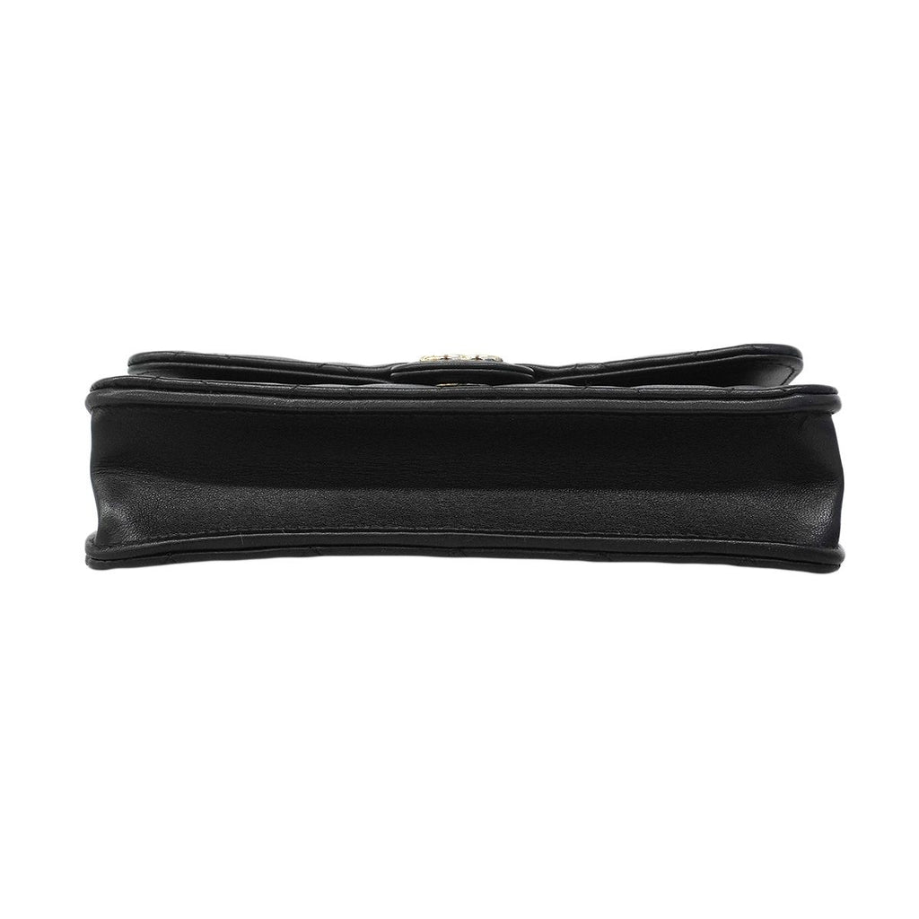 Chanel Phone Case Quilted Lambskin Black Champagne Gold 2-Way — view 3