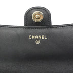 Chanel Phone Case Quilted Lambskin Black Champagne Gold 2-Way — view 5