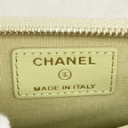 Chanel Coin Case Quilted Caviar Leather Light Green Gold — view 4