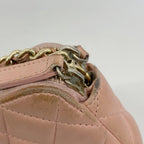 Chanel Shoulder Bag Quilted Lambskin Pink Champagne Gold — view 7