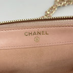 Chanel Shoulder Bag Quilted Lambskin Pink Champagne Gold — view 5