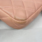 Chanel Shoulder Bag Quilted Lambskin Pink Champagne Gold — view 6