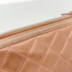 Chanel Shoulder Bag Quilted Lambskin Pink Champagne Gold — view 8