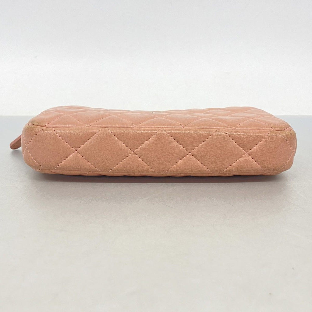 Chanel Shoulder Bag Quilted Lambskin Pink Champagne Gold — view 3