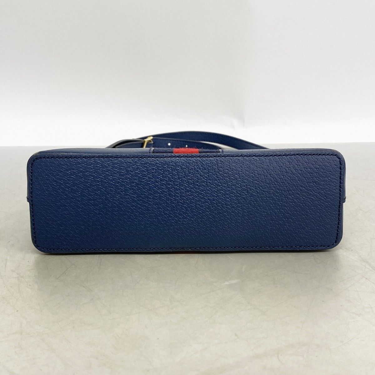 Gucci Shoulder Bag Ophidia Leather Navy Blue Gold — view 3